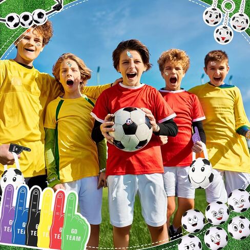 Maxdot 122 PCS Soccer Party Favors مجموعة خدمة 12 كرة قدم غير منسوجة حقائب Goodi in Kuwait