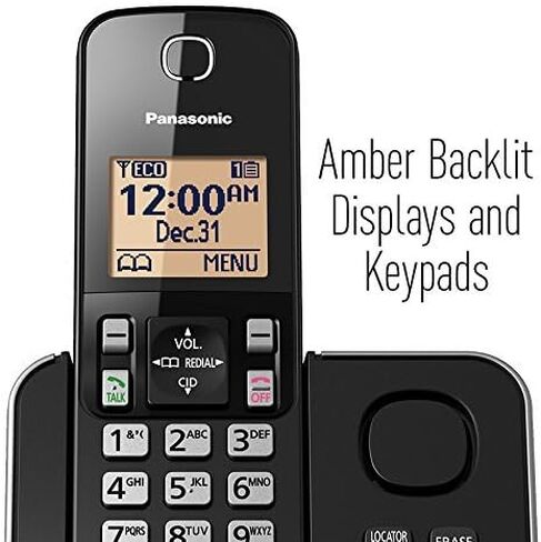Panasonic KX-TGC362B DECT 6.0 2 الهاتف الأرضي الهواتف (متجدد) in Saudi Arabia
