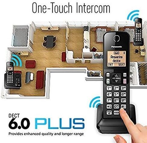 Panasonic KX-TGC362B DECT 6.0 2 الهاتف الأرضي الهواتف (متجدد) in Saudi Arabia