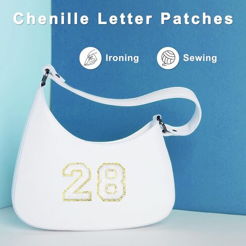 Meccanixity chenille number patches 4.4 "لاصقة ذاتية رقم 6 الحديد على التصحيح المطرزة خياطة على ملصقات رسائل تزيين لإصلاح حذاء جينز الملابس قبعات DIY (أبيض ، حزمة 3) in Saudi Arabia