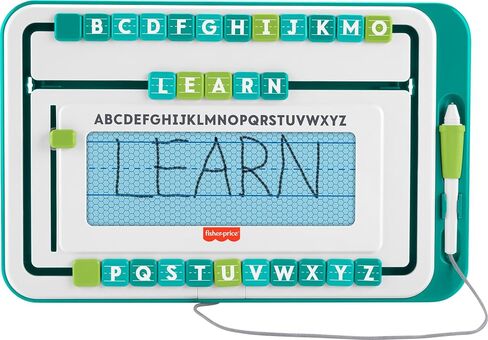 Fisher-Price Preprice Preschool Learning Toy Alpha Slide Conster الرسم والكتابة اللوحي مع بلاط تتبع الرسائل للأطفال الذين تتراوح أعمارهم بين 3 سنوات in Saudi Arabia