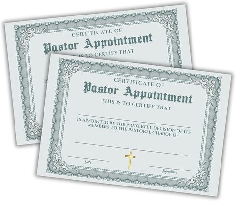 شهادة موعد القس 12PK 6x9 "Cardstock New Church Member Gener in Kuwait