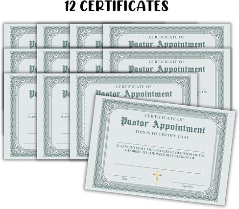 شهادة موعد القس 12PK 6x9 "Cardstock New Church Member Gener in Kuwait
