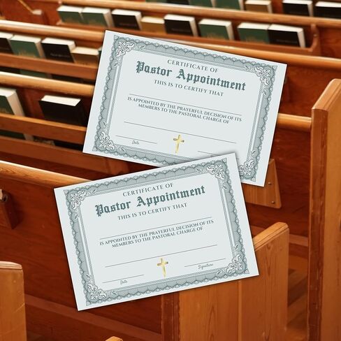 شهادة موعد القس 12PK 6x9 "Cardstock New Church Member Gener in Kuwait