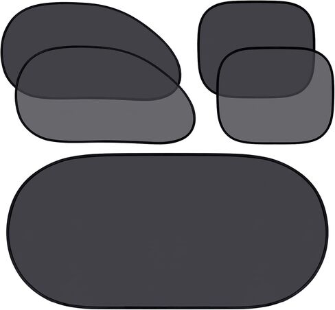 7 Pieces Car Sun Shade Medium Car Windshield Sunshade Set Includes 3 Front Rear Sun Visor for Car Windshield, 4 Side Window Sun Shade Uv Rays Sun Visor Protector with 12 Suckers for Automotive Vehicle in Saudi Arabia