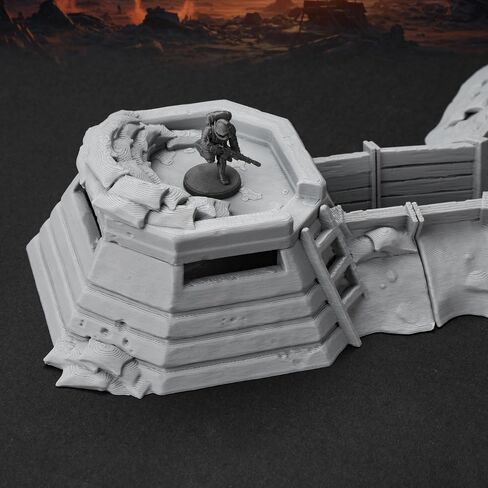 AUSPDICE RPG Terrain AF695 مجموعة خندق - وضع دفاعي معياري لتخطيطات خريطة DND ، وملحقات Wargame ، وجدران الأبراج المحصنة ، وألعاب RPG المصغرة من 28 مم إلى 32 مم in Saudi Arabia