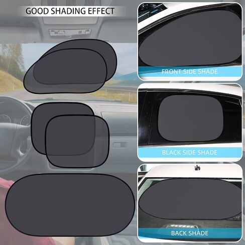 7 Pieces Car Sun Shade Medium Car Windshield Sunshade Set Includes 3 Front Rear Sun Visor for Car Windshield, 4 Side Window Sun Shade Uv Rays Sun Visor Protector with 12 Suckers for Automotive Vehicle in Saudi Arabia