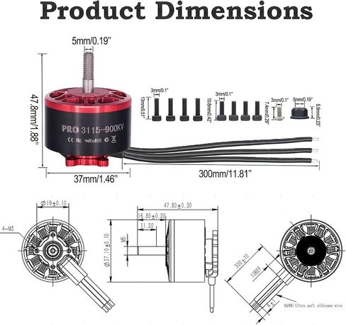 Pro 3115-900KV بدون طيار محرك بدون فرش من 4-8S LIPO KIT PRAPE PRIPHT لـ 8،9،10،13 بوصة طويلة المدى FPV Freestyle Drones ، FPV RC Quadcopter Drone Motor ، 1800W ، 4819G THRUST in Saudi Arabia