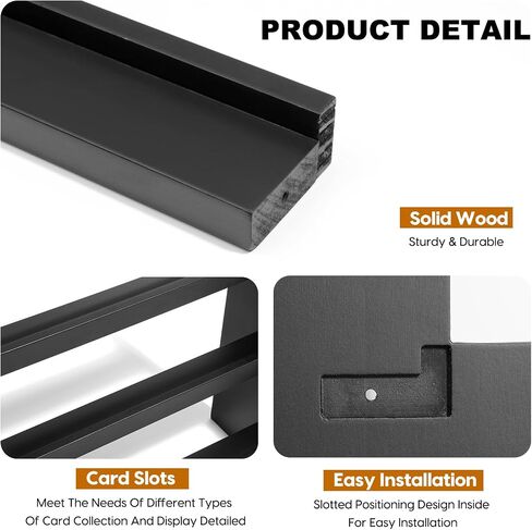 Trading Card Display,4-Tier Card Display Storage, Wooden Graded Baseball Sports Card Display Shelf,Graded Card Display Case for Card Game Collection in Saudi Arabia