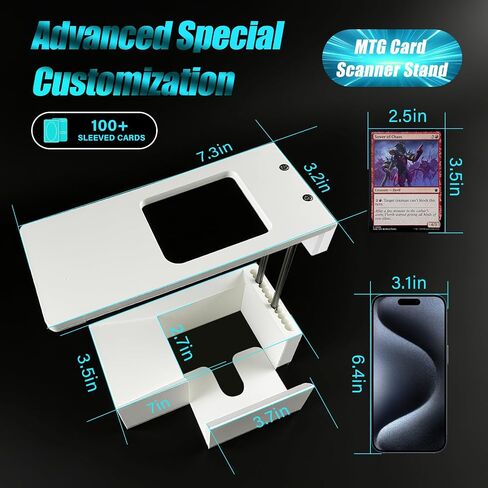MTG Card Scanner Stand for Manabox ، بسهولة مسح Magic بطاقات التجمع ، والارتفاع والموضع حامل الهاتف القابل للتعديل ، و Slinger بطاقة TCG للتحقق من المسح السري in Saudi Arabia