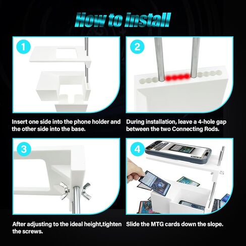 MTG Card Scanner Stand for Manabox ، بسهولة مسح Magic بطاقات التجمع ، والارتفاع والموضع حامل الهاتف القابل للتعديل ، و Slinger بطاقة TCG للتحقق من المسح السري in Saudi Arabia