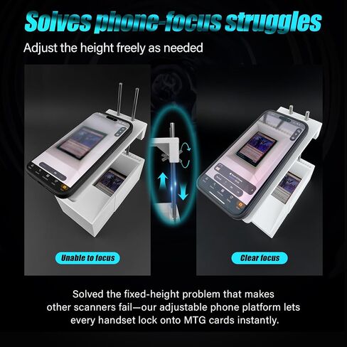 MTG Card Scanner Stand for Manabox ، بسهولة مسح Magic بطاقات التجمع ، والارتفاع والموضع حامل الهاتف القابل للتعديل ، و Slinger بطاقة TCG للتحقق من المسح السري in Saudi Arabia