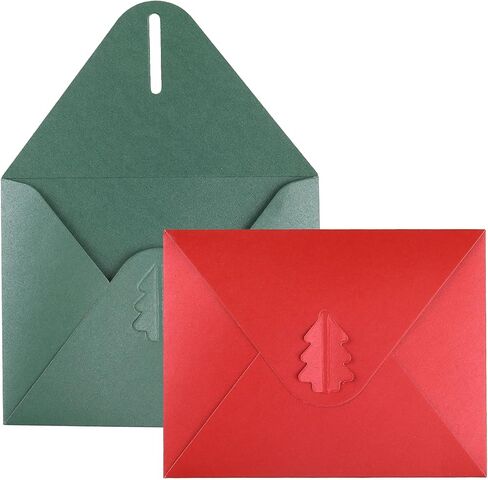 20 Pack 4x6 Envelopes, A4 Thick Paper Envelopes with Xmas Tree Clasp, Invitation Envelopes for Holiday Party (Christmas Red/Green) in Kuwait