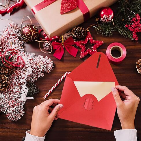 20 Pack 4x6 Envelopes, A4 Thick Paper Envelopes with Xmas Tree Clasp, Invitation Envelopes for Holiday Party (Christmas Red/Green) in Kuwait