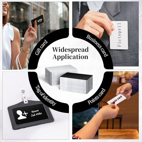 300 Pcs Metal Business Card Blanks, Black & Silver Aluminum Business Cards for Laser Engraving, 0.01 Inch Thickness Multipurpose Customizable Aluminium Cards, 3.4 x 2.1 Inch in Saudi Arabia