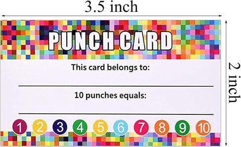 200 PCS Punch Cards for Classroom ، Loyalty Punch Cards for Small Business ، يجب على المعلم أن يحرز اللوازم التعليمية (مربع متعدد الألوان) in Kuwait