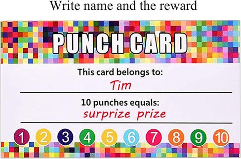 200 PCS Punch Cards for Classroom ، Loyalty Punch Cards for Small Business ، يجب على المعلم أن يحرز اللوازم التعليمية (مربع متعدد الألوان) in Kuwait