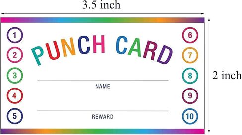 200 PCS Punch Cards for Classroom ، Loyalty Punch Cards for Small Business ، يجب على المعلم أن يحرز اللوازم التعليمية (مربع متعدد الألوان) in Kuwait