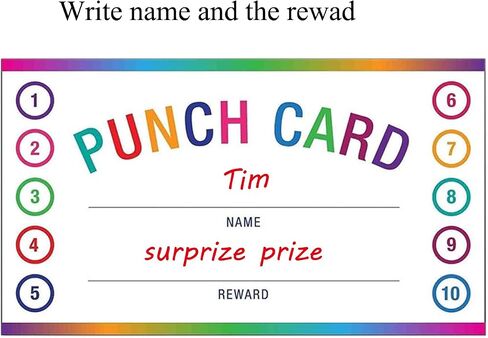 200 PCS Punch Cards for Classroom ، Loyalty Punch Cards for Small Business ، يجب على المعلم أن يحرز اللوازم التعليمية (مربع متعدد الألوان) in Kuwait