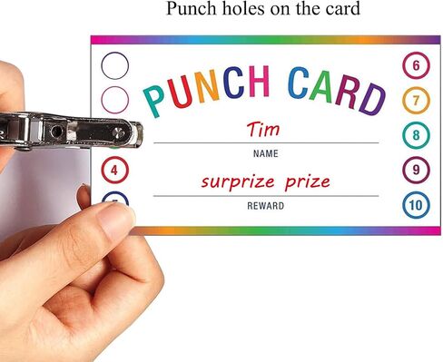 200 PCS Punch Cards for Classroom ، Loyalty Punch Cards for Small Business ، يجب على المعلم أن يحرز اللوازم التعليمية (مربع متعدد الألوان) in Kuwait