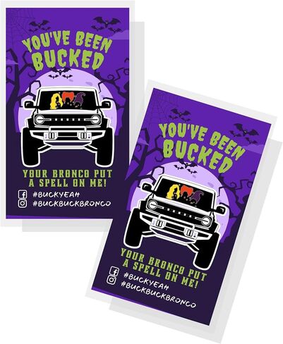 Lashicorn You’ve Been Bucked Bronco Tags Halloween Hocus | 50 pk | Buck Buck Bronco #BuckBuckBronco #BuckYeah Car Game Add to Horse Rubber Ducks Figurines Scary Fall 2x3.5" in Saudi Arabia