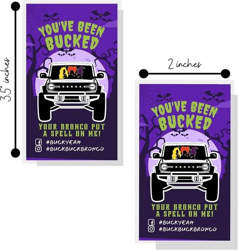 Lashicorn You’ve Been Bucked Bronco Tags Halloween Hocus | 50 pk | Buck Buck Bronco #BuckBuckBronco #BuckYeah Car Game Add to Horse Rubber Ducks Figurines Scary Fall 2x3.5" in Saudi Arabia