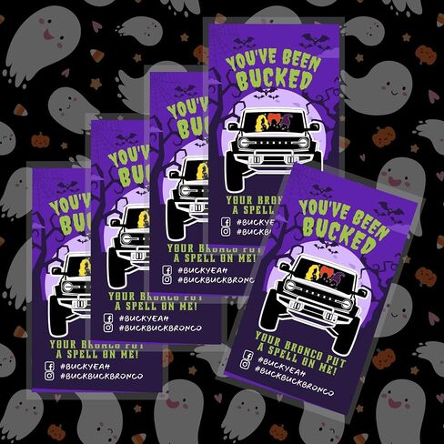 Lashicorn You’ve Been Bucked Bronco Tags Halloween Hocus | 50 pk | Buck Buck Bronco #BuckBuckBronco #BuckYeah Car Game Add to Horse Rubber Ducks Figurines Scary Fall 2x3.5" in Saudi Arabia