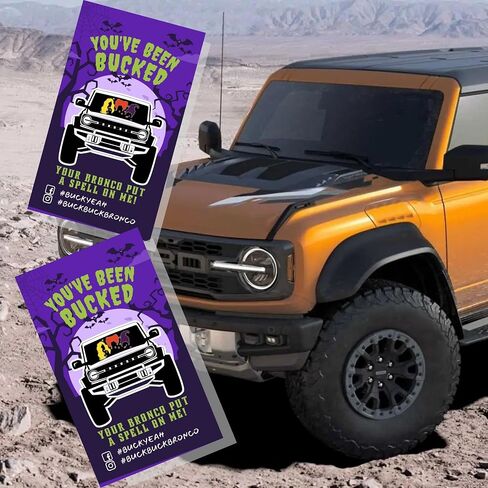 Lashicorn You’ve Been Bucked Bronco Tags Halloween Hocus | 50 pk | Buck Buck Bronco #BuckBuckBronco #BuckYeah Car Game Add to Horse Rubber Ducks Figurines Scary Fall 2x3.5" in Saudi Arabia