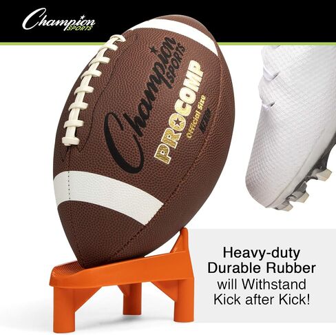 Champion Sports Extra-Point Kicking Tee for Kickoff Practice, 2" Black - Ball Holder Tees for Footballs - Kicking Block and Accessories for Adults, Kids, Coaches in Kuwait