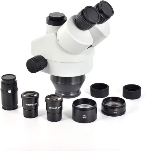 7-45x ثنائيات مجهر استريو ثلاثي الأوساخ Simul-Focal WF10X/20 العدسة العدسة الهدف المساعدة المتوافقة مع إصلاح لحام PCB الهاتف (التكبير: 7 45x) (7 90x) in Saudi Arabia