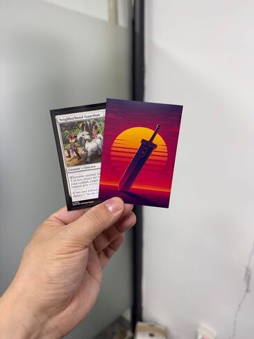 MTG Sleeves by Arcanum Industries, 103 Matte Card Sleeves for Magic The Gathering & TCG - Premium Shuffle Feel & Borderless Art with Black Interior (Vaporblade) in Saudi Arabia