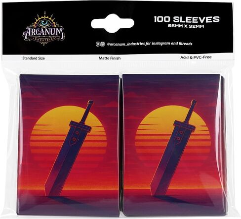 MTG Sleeves by Arcanum Industries, 103 Matte Card Sleeves for Magic The Gathering & TCG - Premium Shuffle Feel & Borderless Art with Black Interior (Vaporblade) in Saudi Arabia