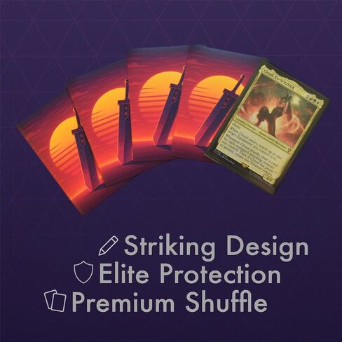 MTG Sleeves by Arcanum Industries, 103 Matte Card Sleeves for Magic The Gathering & TCG - Premium Shuffle Feel & Borderless Art with Black Interior (Vaporblade) in Saudi Arabia