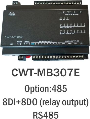 CWT-MB307E 8di+8do Ethernet Modbus مع تصاعد السكك الحديدية DIN in Saudi Arabia