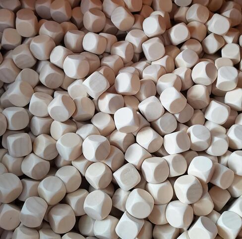 20 PCS النرد الخشبي فارغ ، 6 جوانب زهر فارغة DICE DIY DICES Round Corner Cube Dices for Wooden Craft Craft Diy and Pirfies Supplies ، 0.6 " in Saudi Arabia