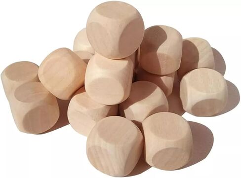 20 PCS النرد الخشبي فارغ ، 6 جوانب زهر فارغة DICE DIY DICES Round Corner Cube Dices for Wooden Craft Craft Diy and Pirfies Supplies ، 0.6 " in Saudi Arabia