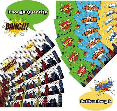67ft Super Theme Hero Bulletin Board Borders Stickers Super Theme Hero Bulletin Board Decorations Hero Themed Border Stickers Holiday Borders for School Classroom Office Party Wall Decor in Saudi Arabia