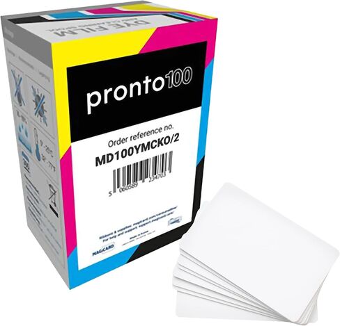 10 حزمة - Magicard MD100YMCKO PRONTO 100 صبغ فيلم مع 100 بطاقات اختبار معرف فارغة/شارات مكافأة - شريط ملون كامل أصيل لـ Magicard Pronto100 أنا طابعات - 100 مطبوعات ea md100ymcko/2 in Saudi Arabia