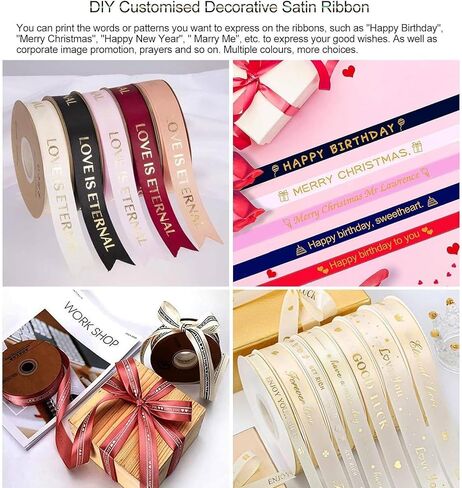 Digital Ribbon Printer, Satin Ribbon Printing Machine, Label Printer, Foil Stamping Printing Machine, Supports 50+ Languages for Floral Bouquet Gifts Crafts Bows Party Wedding,singlerow in Saudi Arabia