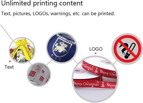 Digital Ribbon Printer, Satin Ribbon Printing Machine, Label Printer, Foil Stamping Printing Machine, Supports 50+ Languages for Floral Bouquet Gifts Crafts Bows Party Wedding,singlerow in Saudi Arabia