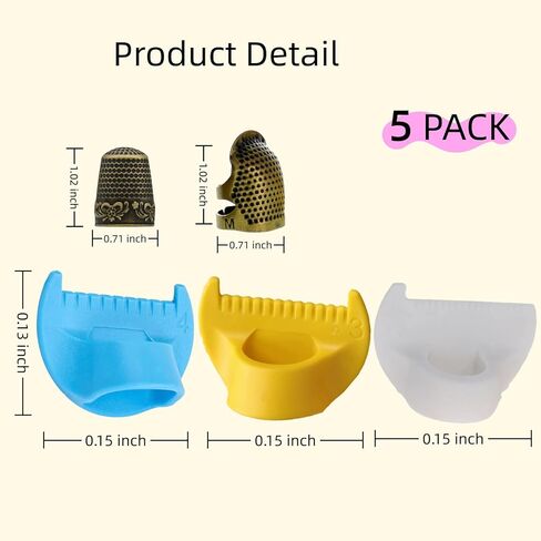 5 PCS حافة الحافة قفل وخياطة المقياس - 3 أحجام قوالب الخياطة ، حاكم الأصابع الصغيرة ، دليل غرزة ثابت ، أداة قياس DIY لخياطة المبتدئين in Kuwait