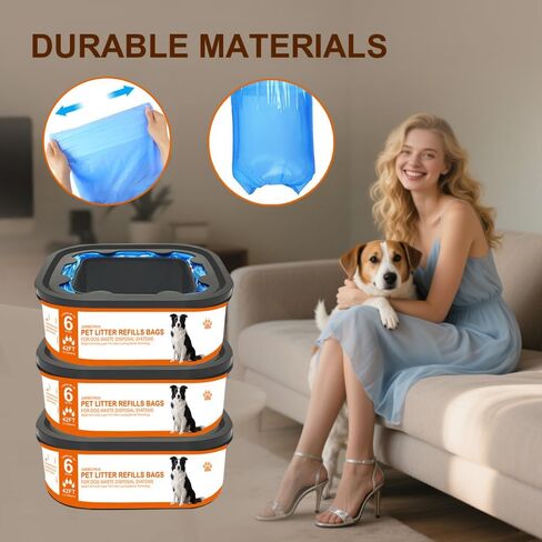 42 قدمًا من حقائب النفايات التي تعيد ملء Jumbo متوافقة مع كلاب الحيوانات الأليفة Genie Dog Disposal System Pails ، ما يصل إلى 6 أشهر من الإمداد ، أكياس Evoh Ultimate Odor Control Dog Dog ، 3 عبوة in Kuwait