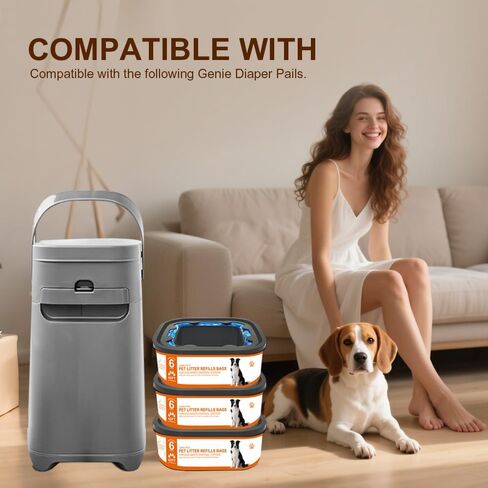 42 قدمًا من حقائب النفايات التي تعيد ملء Jumbo متوافقة مع كلاب الحيوانات الأليفة Genie Dog Disposal System Pails ، ما يصل إلى 6 أشهر من الإمداد ، أكياس Evoh Ultimate Odor Control Dog Dog ، 3 عبوة in Kuwait