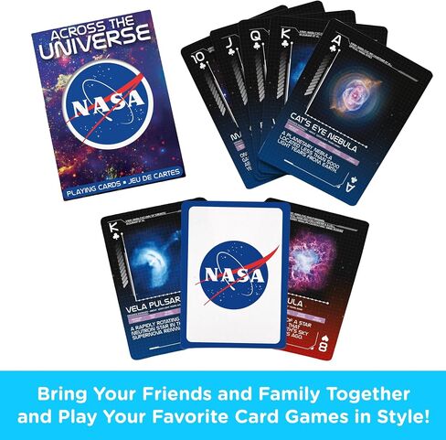أوراق اللعب Aquarius NASA - DECK من بطاقات بطاقات NASA لألعاب الورق المفضلة لديك - MELISED SELESS NASA SEMPLISIONES - حجم البوكر مع الانتهاء من الكتان in Saudi Arabia