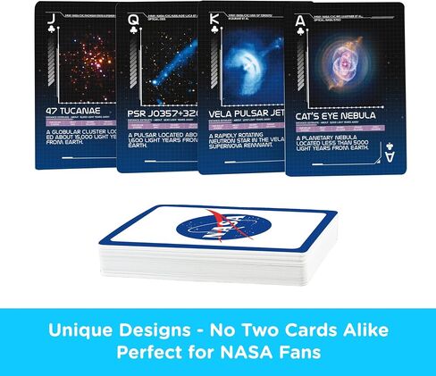 أوراق اللعب Aquarius NASA - DECK من بطاقات بطاقات NASA لألعاب الورق المفضلة لديك - MELISED SELESS NASA SEMPLISIONES - حجم البوكر مع الانتهاء من الكتان in Saudi Arabia