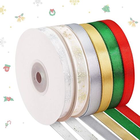 6 Rolls 150 Yards Halloween Ribbon Thin for Wreaths Bat Spider Web Pumpkin Print Grosgrain Ghost Witch Hat Ribbon Party Decorative Supplies（Halloween） in Kuwait