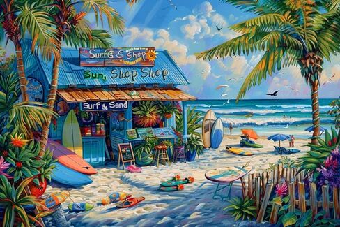 Puzzles - Surf Shack - 1000 Piece Jigsaw Puzzle (Beach Surfing) in Saudi Arabia