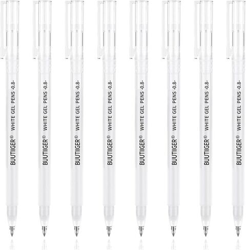 7 Pack White Acrylic Ink Pens, Gold & Black Acrylic Paint Markers, 0.5mm 1.0mm Fine Gel Pens, Dual-Tip Opaque Paint Pens for Drawing on Dark Paper, Sketching, Lettering, Rock, Ceramic, Glass & Fabric in Saudi Arabia