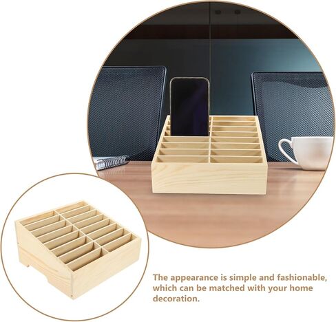NUOBESTY Cell Phone Storage Box 16-grid Wooden Cell Phone Holder Desktop Organizer Storage Boxes for Classroom Office in Saudi Arabia