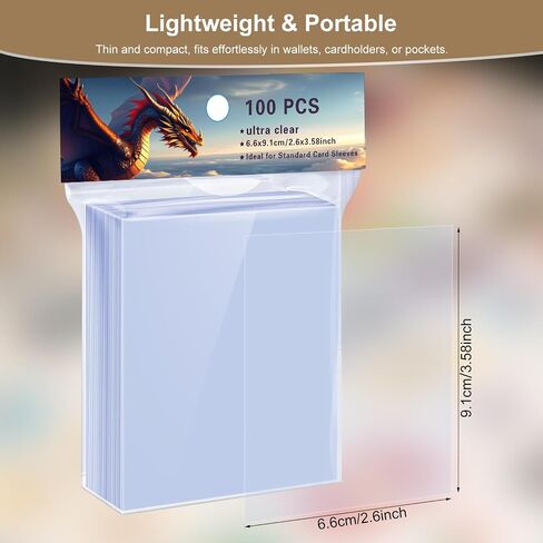 600 Counts Soft Clear Perfect Fit Inner Sleeves for Trading Cards, Exact Fit Protector for TCG, Sports (Basketball, Baseball, Football) and Collectible Cards,Plastic Penny Sleeves(600) in Saudi Arabia